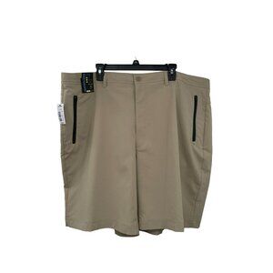 Roundtree Yorke Performance Shorts Mens 46 NEW Tan Black Golf Casual